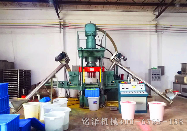 200噸雙色魚餌壓塊機(jī)客戶現(xiàn)場